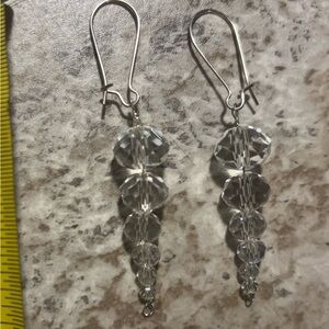 Chic Silver Crystal Drop Earrings